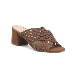 HELENE ROUGE Cuero Made In Spain Leather Woven Crossband Sandals